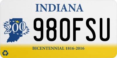 IN license plate 980FSU