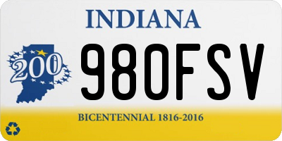 IN license plate 980FSV