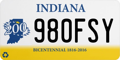 IN license plate 980FSY
