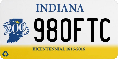 IN license plate 980FTC
