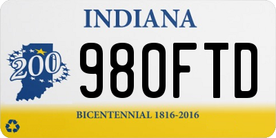 IN license plate 980FTD