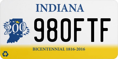 IN license plate 980FTF