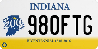 IN license plate 980FTG