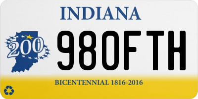 IN license plate 980FTH