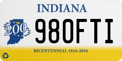 IN license plate 980FTI