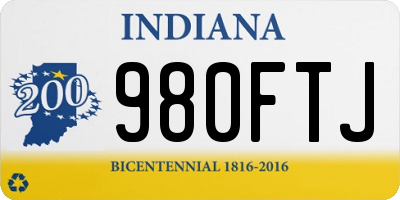 IN license plate 980FTJ