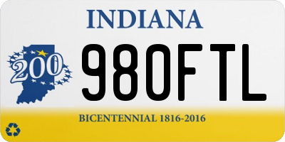 IN license plate 980FTL