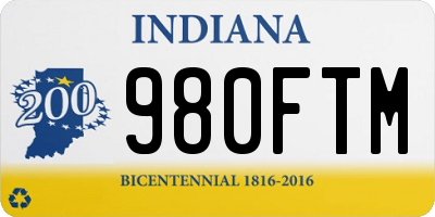 IN license plate 980FTM