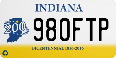 IN license plate 980FTP