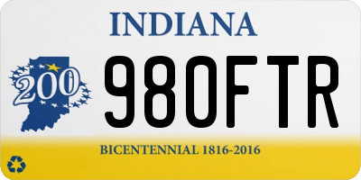 IN license plate 980FTR