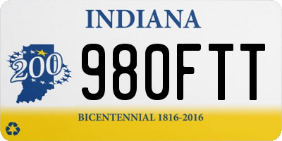 IN license plate 980FTT