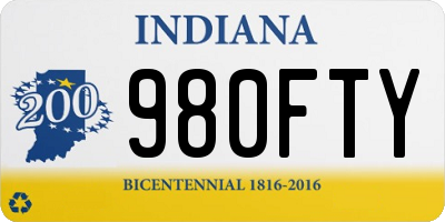 IN license plate 980FTY