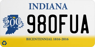 IN license plate 980FUA