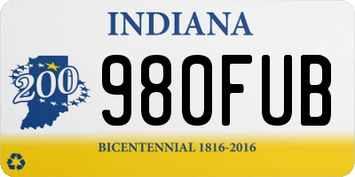 IN license plate 980FUB