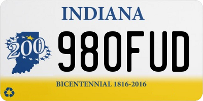 IN license plate 980FUD