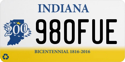 IN license plate 980FUE