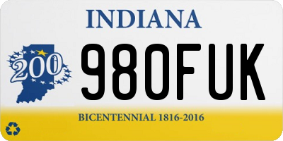 IN license plate 980FUK