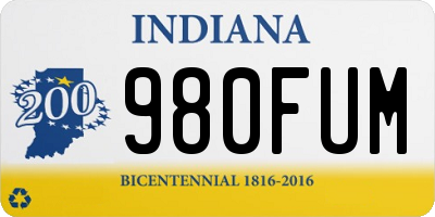 IN license plate 980FUM