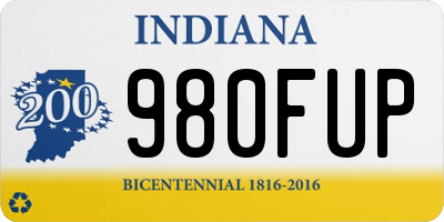 IN license plate 980FUP