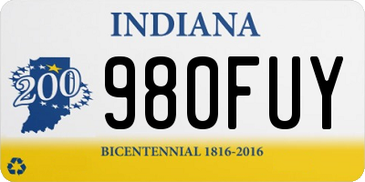 IN license plate 980FUY