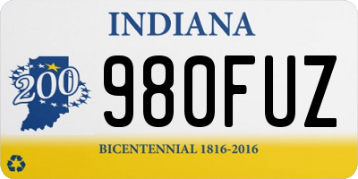 IN license plate 980FUZ