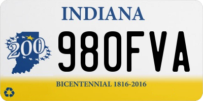 IN license plate 980FVA