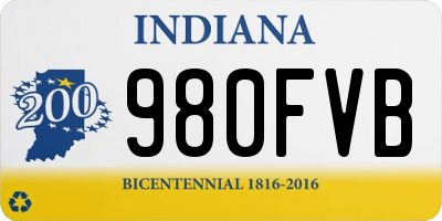 IN license plate 980FVB