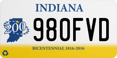 IN license plate 980FVD