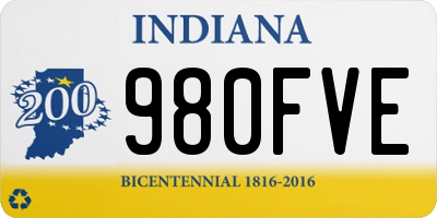 IN license plate 980FVE