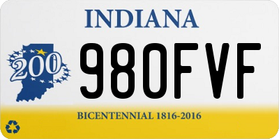 IN license plate 980FVF