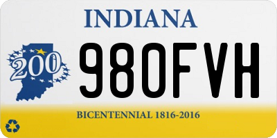 IN license plate 980FVH