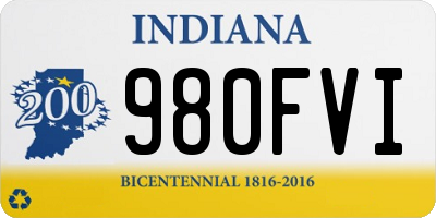 IN license plate 980FVI