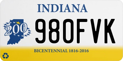 IN license plate 980FVK