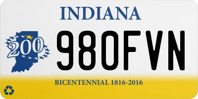 IN license plate 980FVN