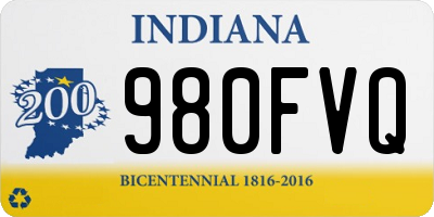 IN license plate 980FVQ