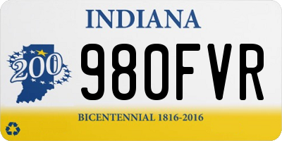 IN license plate 980FVR
