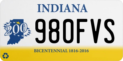 IN license plate 980FVS