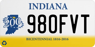 IN license plate 980FVT