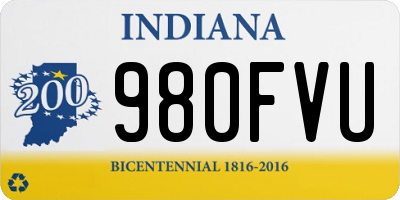 IN license plate 980FVU
