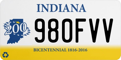 IN license plate 980FVV
