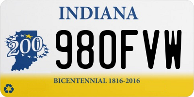 IN license plate 980FVW