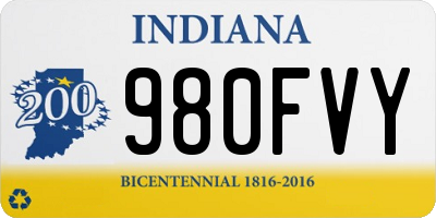 IN license plate 980FVY