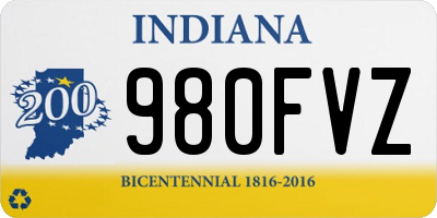 IN license plate 980FVZ