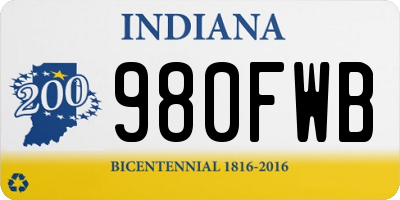 IN license plate 980FWB