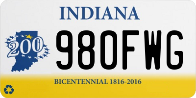 IN license plate 980FWG