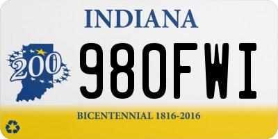 IN license plate 980FWI