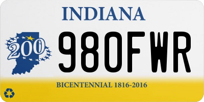 IN license plate 980FWR