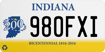 IN license plate 980FXI