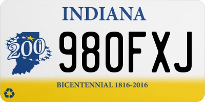 IN license plate 980FXJ