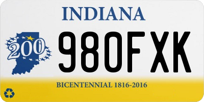 IN license plate 980FXK